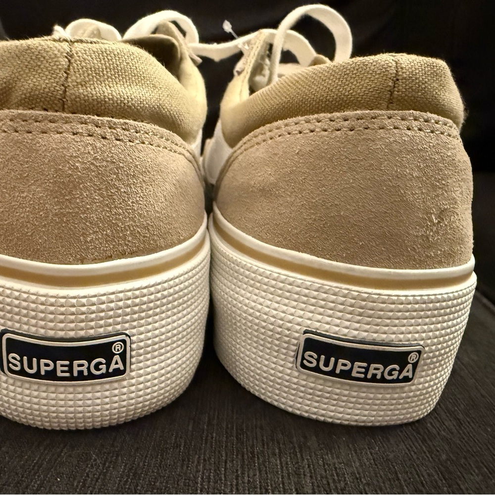 Superga Tan and White Casual Sneakers - Picture 4 of 4
